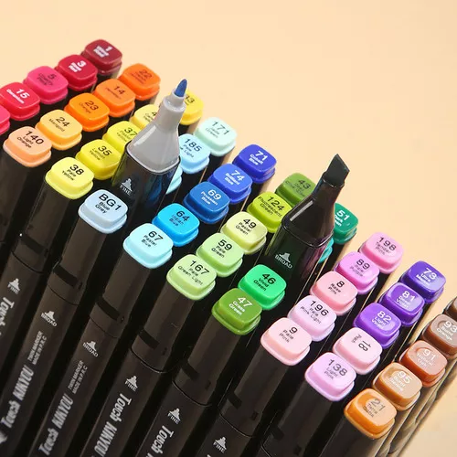 36 Canetinhas Coloridas Com Duas Pontas Diversas Cores Touch